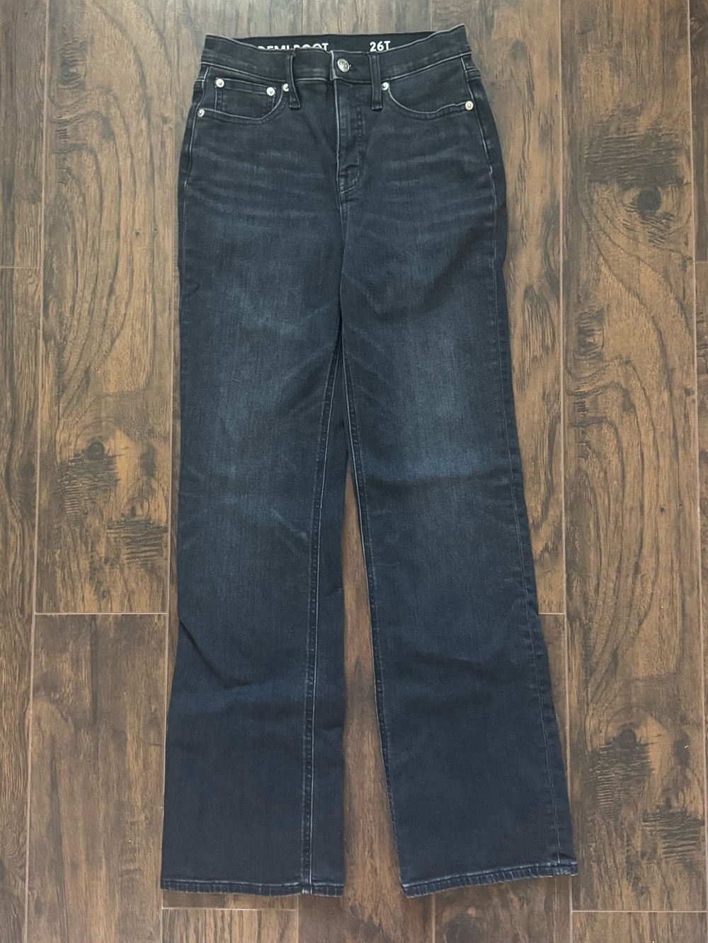 J. Crew 26T Dark Charcoal Slim Demi Bootcut Denim Jeans